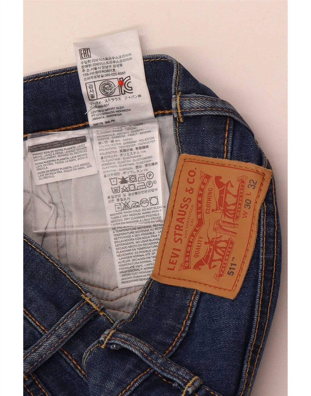 Blugi Levi's 511 Slim pentru bărbați W30 L32 Bumbac albastru