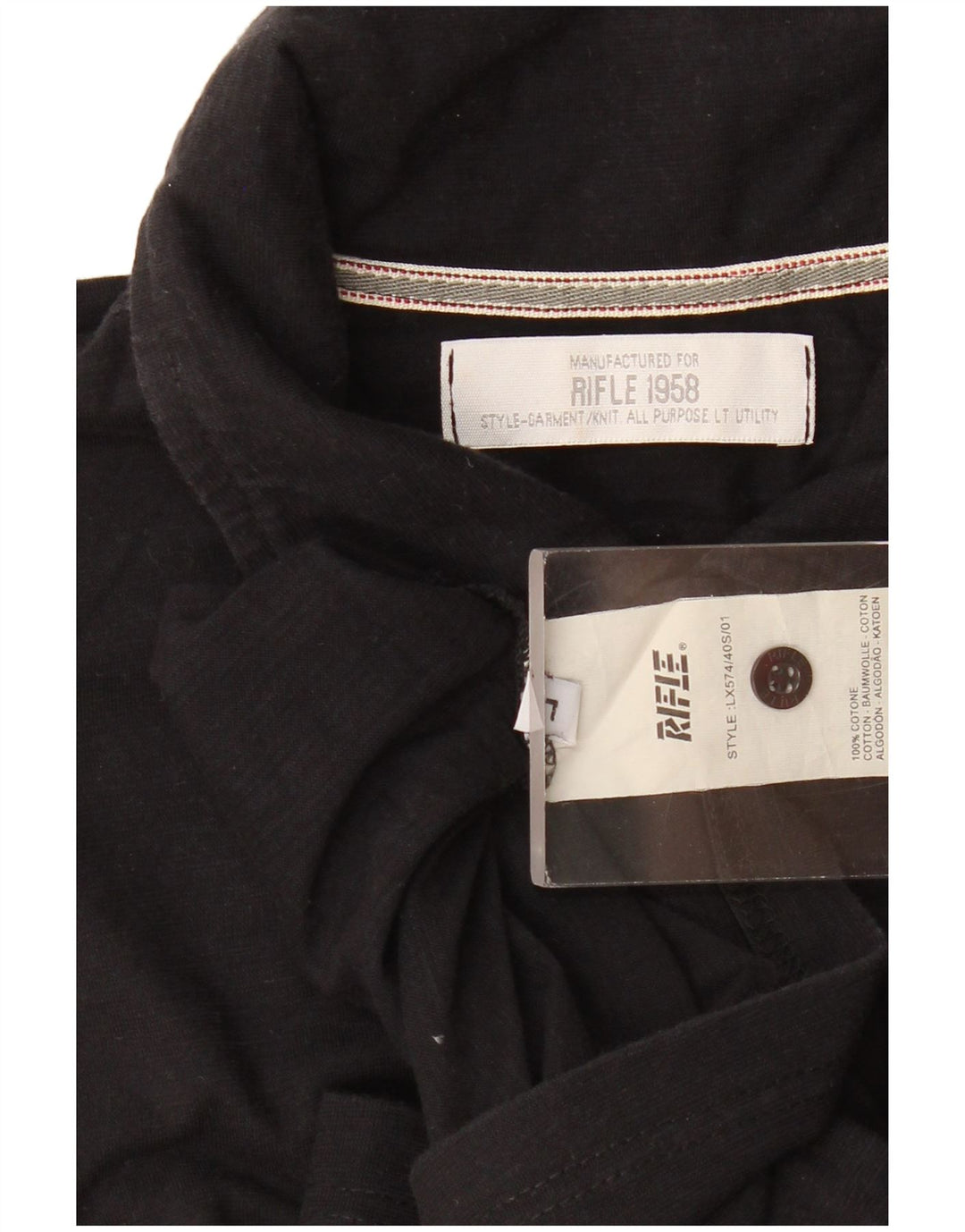 Tricou polo pentru bărbați Rifle, bumbac negru mare