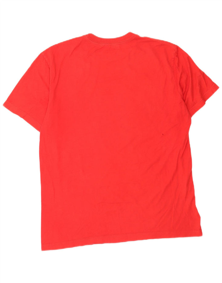 Tricou grafic pentru bărbați Nike Regular Fit Top din bumbac roșu mediu