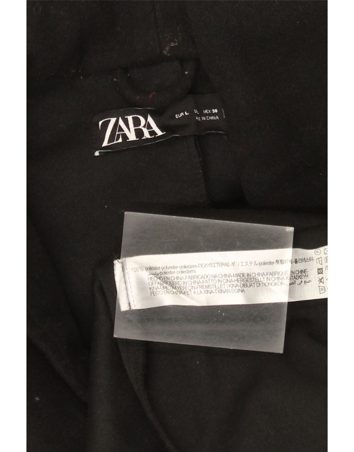 Palton cu glugă pentru femei ZARA UK 16, mare, negru, poliester