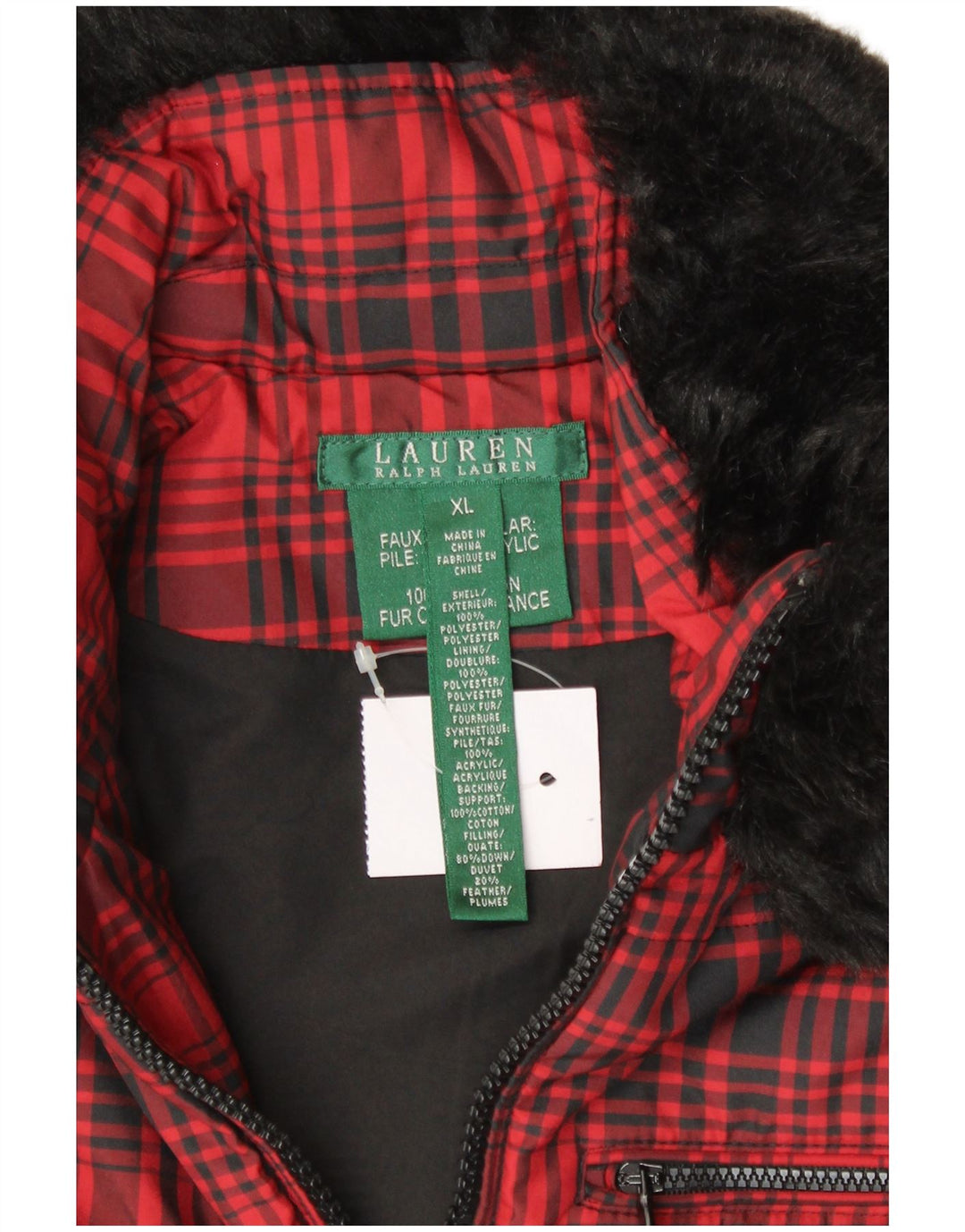 Gilet pentru femei RALPH LAUREN UK 18 XL Red Check Poliester