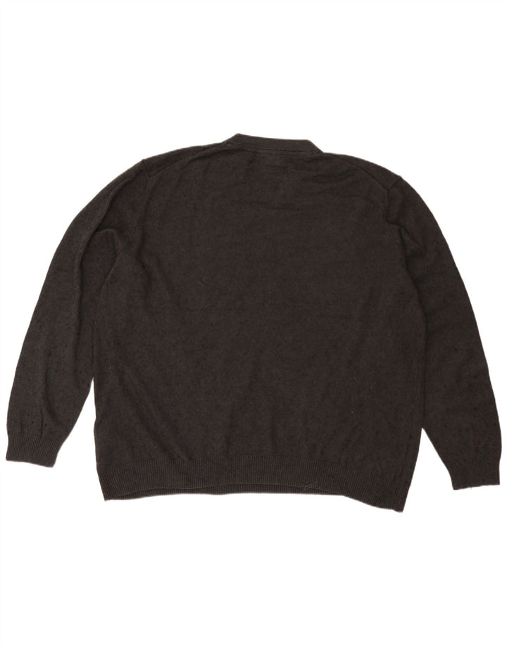Pulover Lyle & Scott pentru bărbați, cu gât roșu, bumbac gri 2XL
