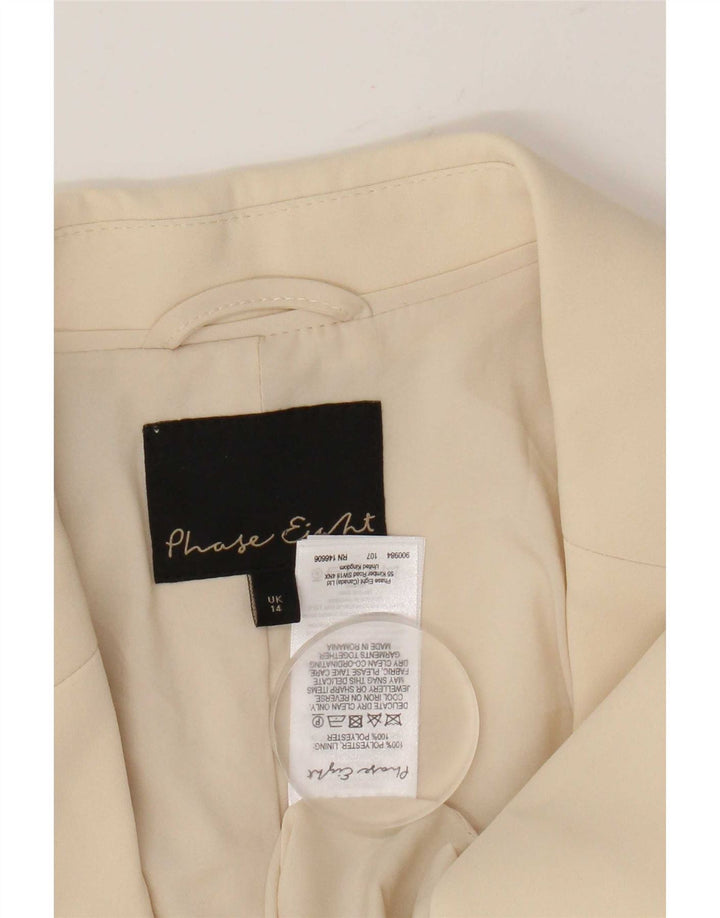 Jachetă Blazer pentru femei Phase Eight cu 2 nasturi UK 14 Medium Bej Poliester