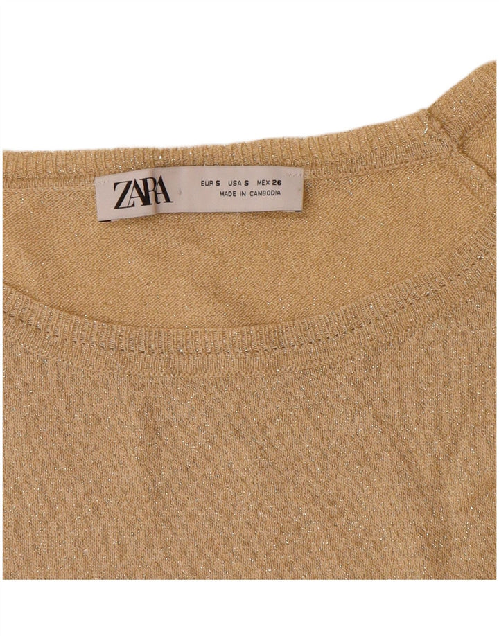 Pulover supradimensionat pentru femei Zara, cu gât de barcă, UK 10 Mic Bej