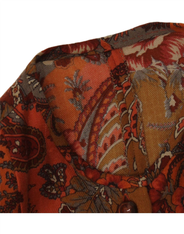 VINTAGE Womens 5 Button Blazer Jacket UK 14 Medium Brown Paisley Vintage Vintage and Second-Hand Vintage from Messina Hembry 