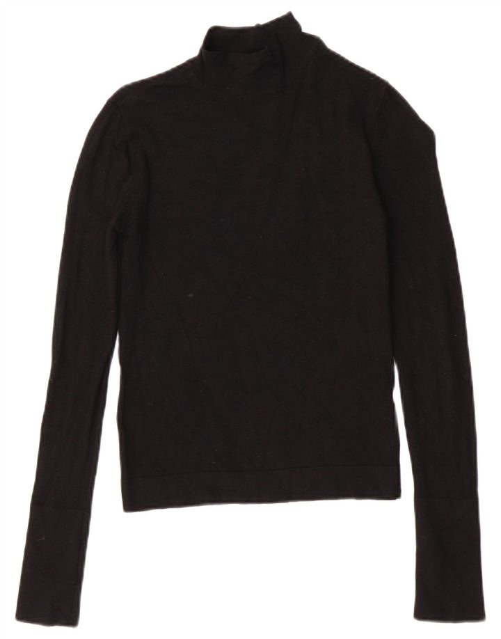 Pulover pentru femei cu gât țestoasă Zara UK 10 mic, negru, viscoză
