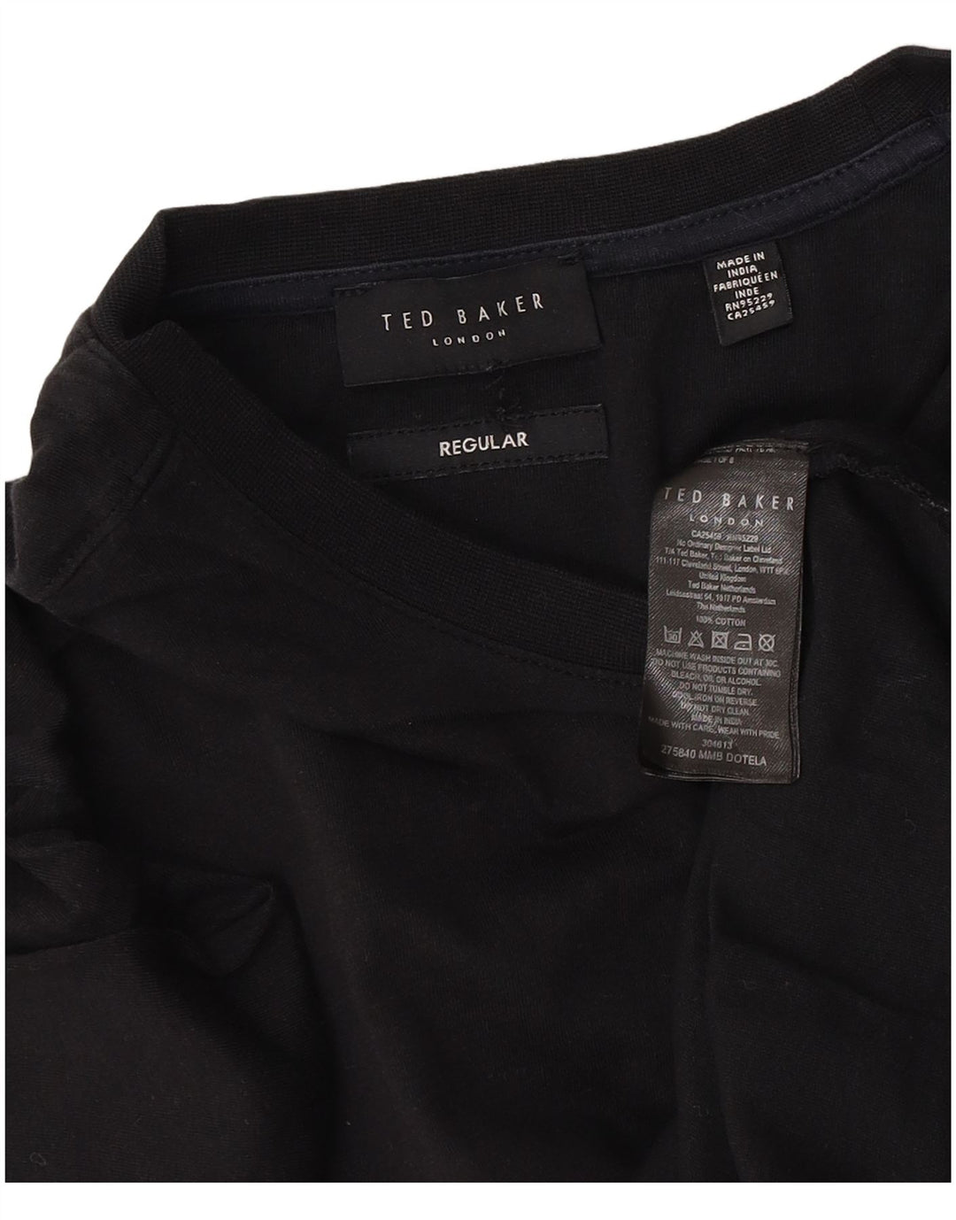 Ted Baker Tricou obișnuit pentru bărbați Top mediu din bumbac negru