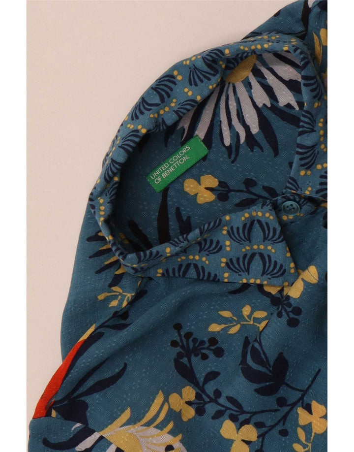 Cămașă Benetton pentru femei UK 12 Medium Blue Floral