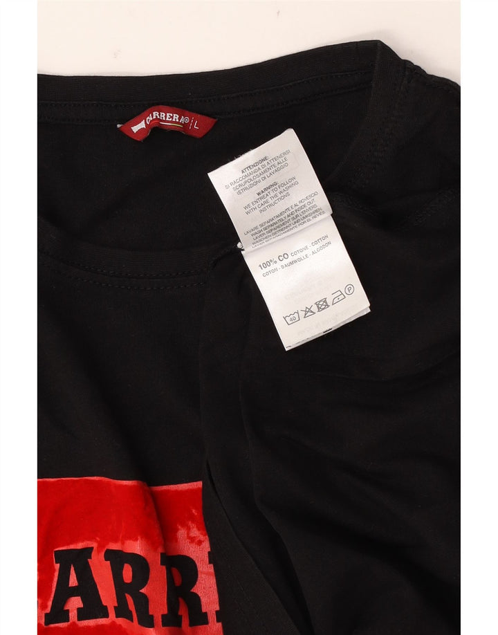 Tricou grafic Carrera pentru bărbați Top mare bumbac negru