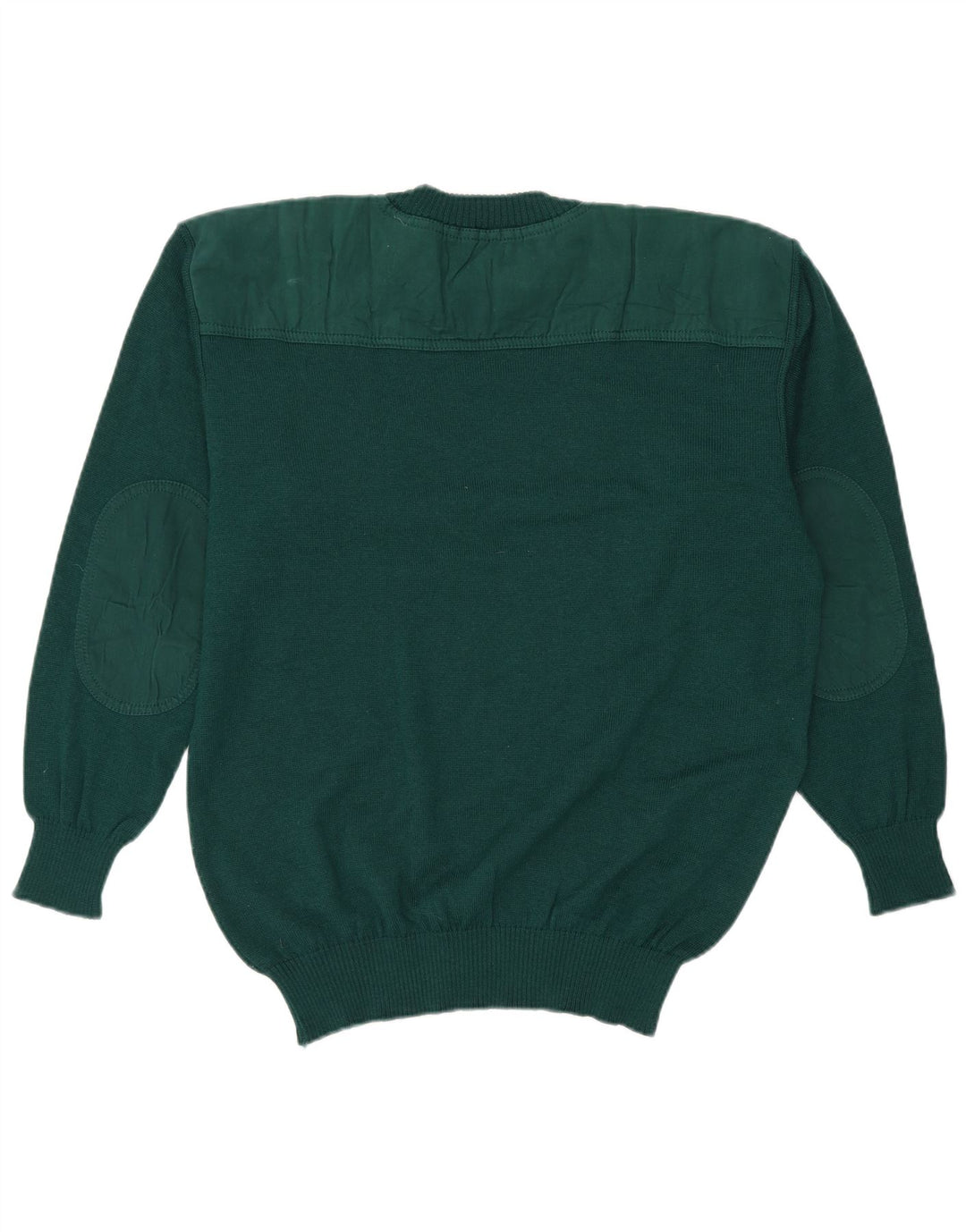 Pulover vintage pentru bărbați cu gâtul turnat, lână virgină mare, verde