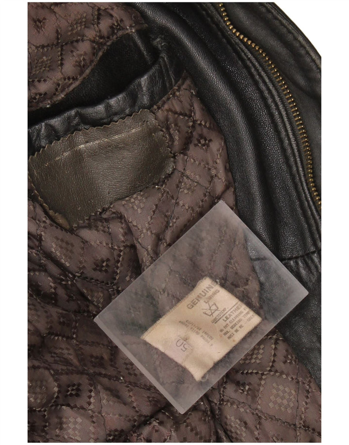 Jachetă de piele pentru bărbați VINTAGE IT 50, mare, neagră