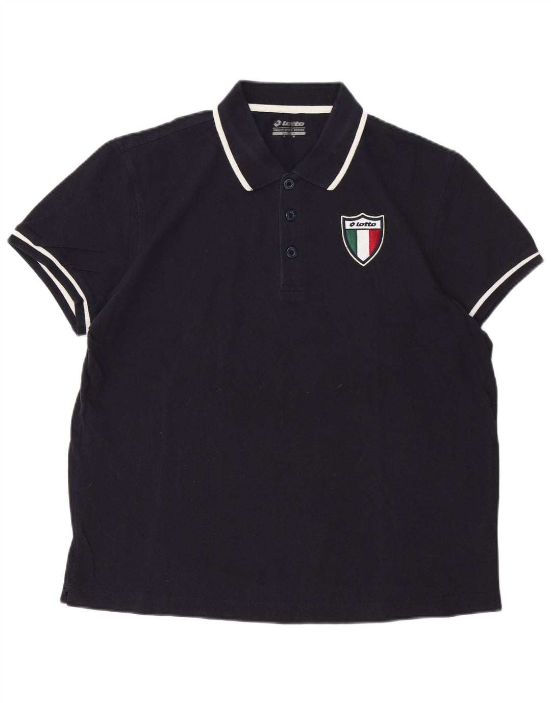 Tricou polo pentru bărbați Lotto, bumbac, albastru bleumarin mediu