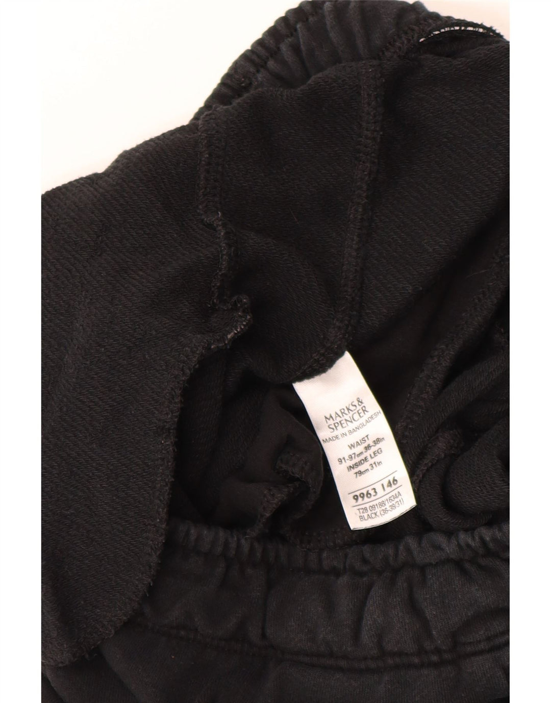 Pantaloni de trening pentru bărbați Marks & Spencer, bumbac negru XL