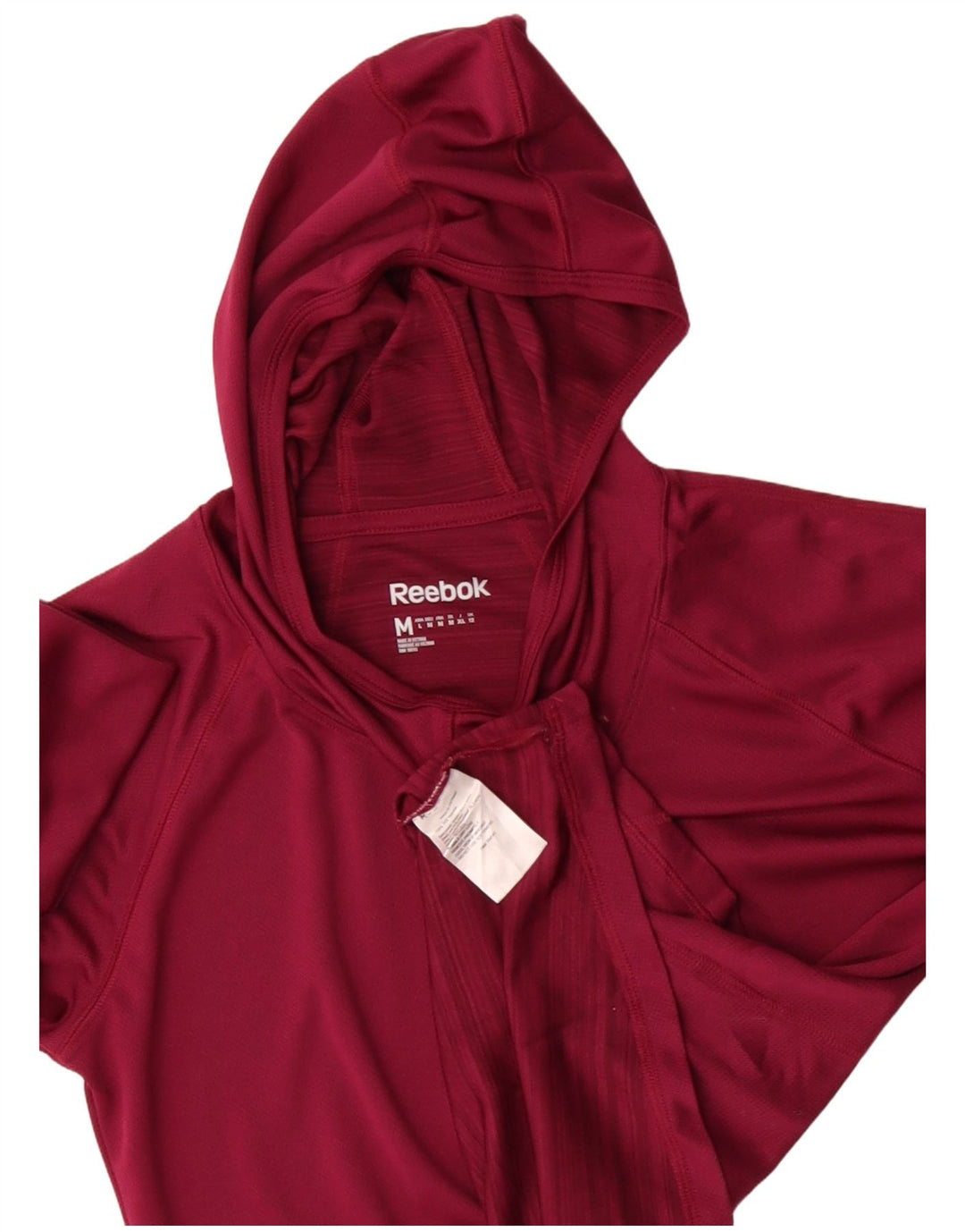 Top cu glugă pentru bărbați Reebok cu mânecă lungă, poliester mediu burgundă