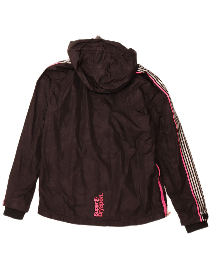Jachetă Anorak cu glugă pentru femei SUPERDRY UK 8 Small Nylon negru