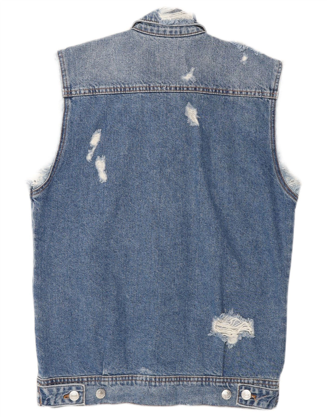 Gilet pentru bărbați din denim învechit Zara UK 36 mic, albastru, bumbac