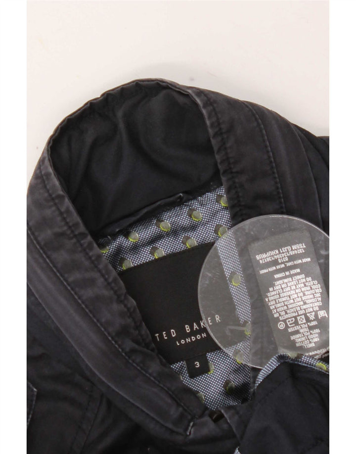 Jachetă militară cu glugă pentru bărbați Ted Baker, mărime 3, bumbac, albastru bleumarin mediu