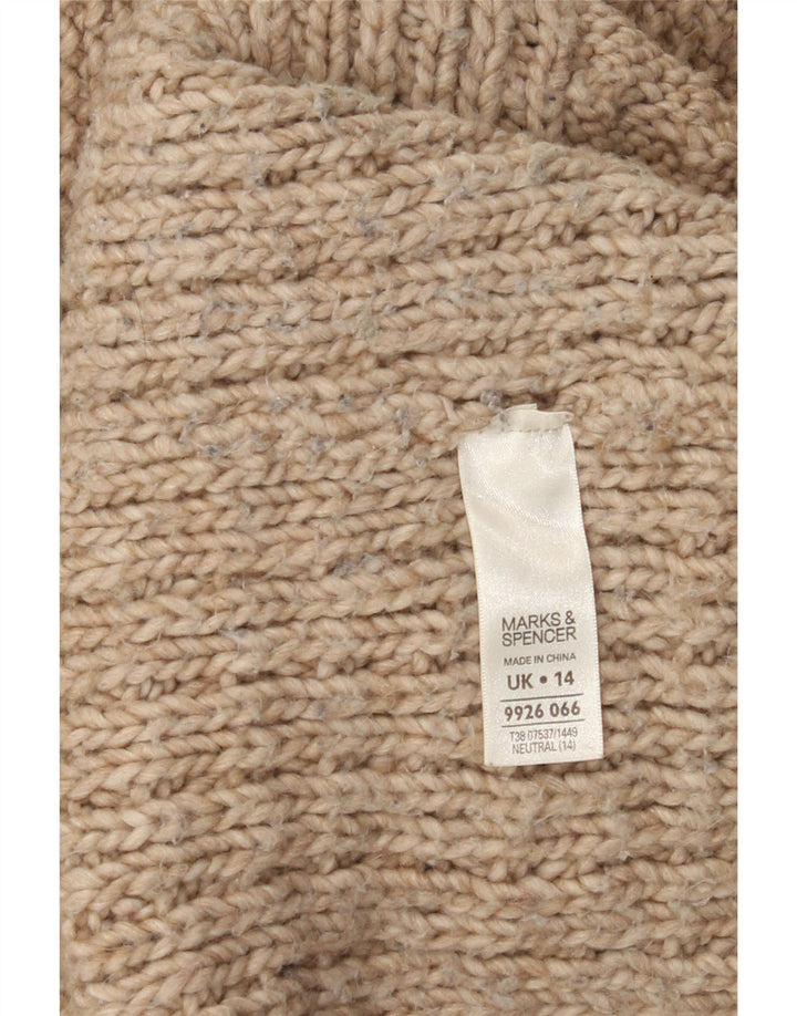 Pulover cardigan pentru femei Marks & Spencer UK 14 maro mediu acrilic