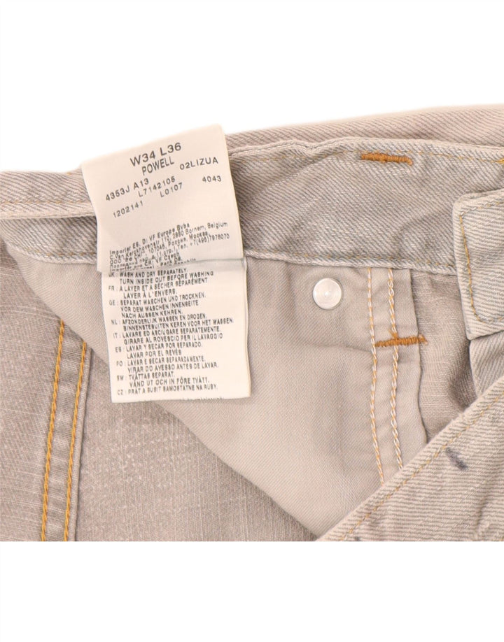 Pantaloni scurți Lee Powell Denim W32, bumbac gri mediu