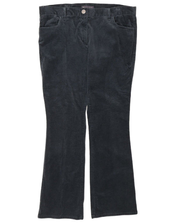 Marks & Spencer Pantaloni din velur cu talie înaltă pentru femei UK 16 Large W36 L31 Nav