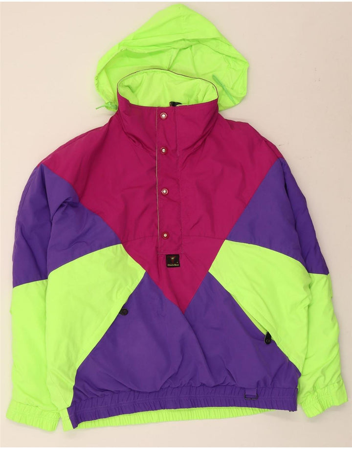 Jachetă Anorak cu glugă vintage pentru bărbați IT 50, mare, multicoloră
