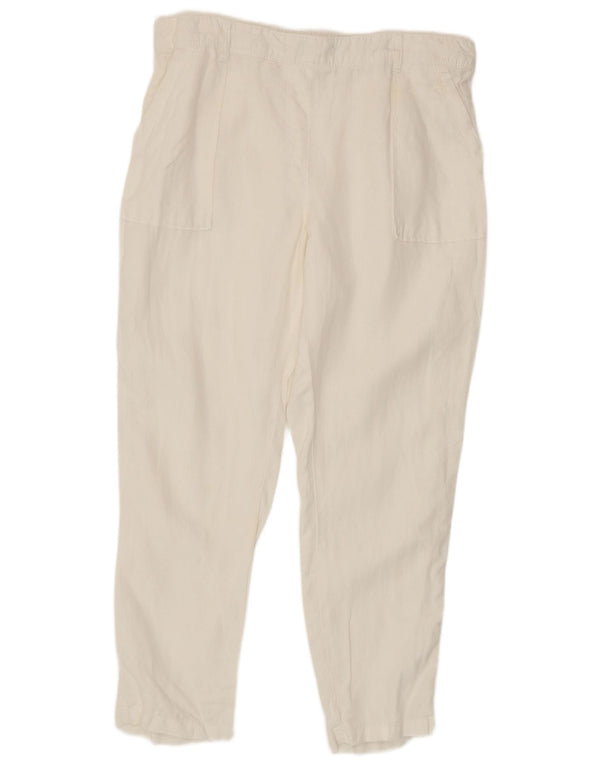 Marks & Spencer Pantaloni casual conici pentru femei UK 14 Medium W30 L26 Alb