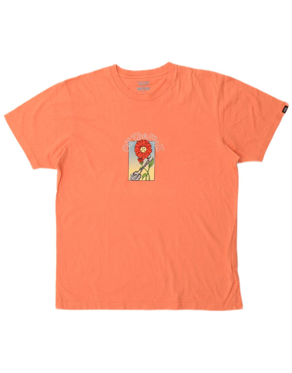 Tricou grafic pentru bărbați Vans Slim Fit Top mare din bumbac portocaliu