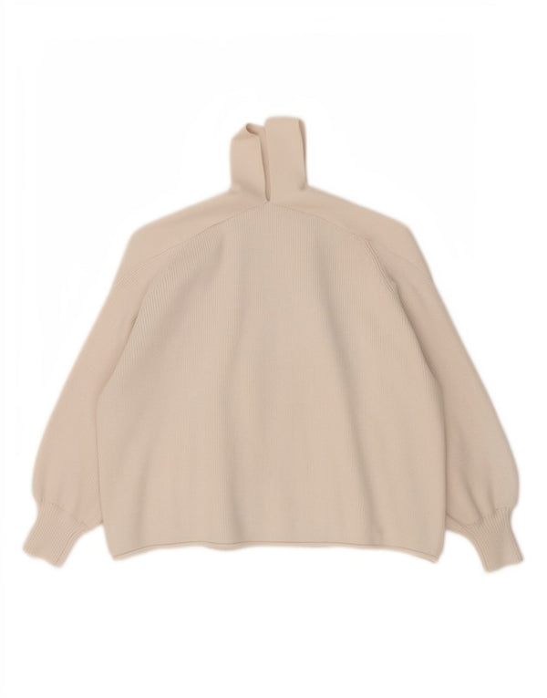 Pulover pentru femei Zara, cu umăr dezactivat, cu o formă lejeră, UK 14 Medium Off White