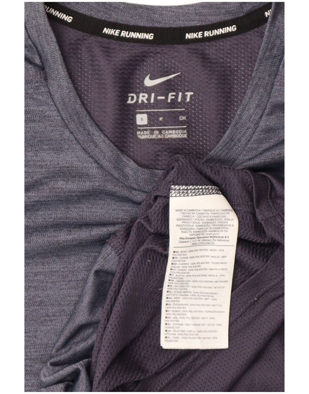 NIKE Mens Dri Fit T-Shirt Top Small Navy Blue Colourblock Polyester Vintage Nike and Second-Hand Nike from Messina Hembry 