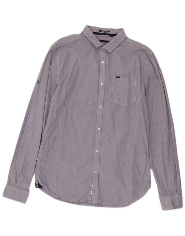 Cămașă pentru bărbați Superdry XL Blue Pinstripe Bumbac