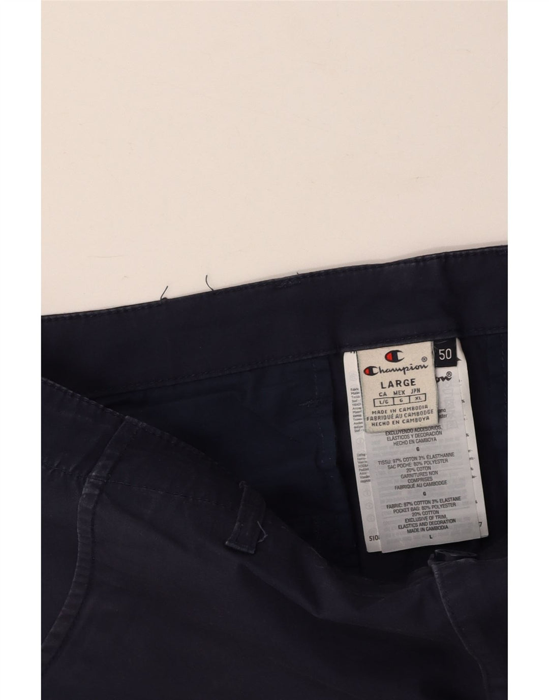 Pantaloni scurți chino pentru bărbați CHAMPION IT 50 Large W36 Bumbac bleumarin