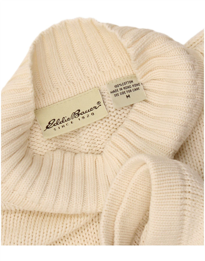 Pulover cu gât țestoasă pentru bărbați Eddie Bauer, bumbac alb cadru mediu