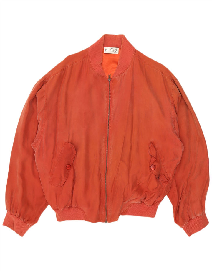 Bomber vintage pentru bărbați UK 40, mare, portocaliu, mătase