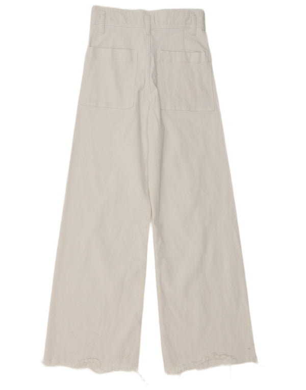 Blugi cu talie înaltă pentru femei Zara EU 36 XS W26 L29 Alb