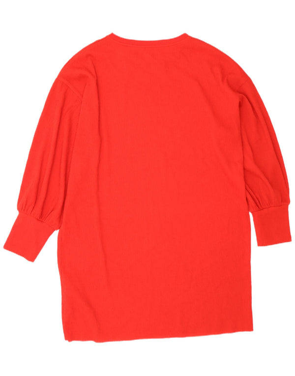 Rochie de cort supradimensionată pentru femei Zara cu mânecă lungă UK 16 Poliester roșu mare