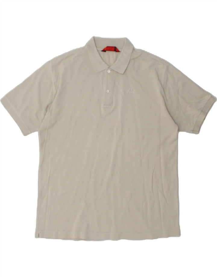 KAPPA Mens Polo Shirt XL Beige Cotton Vintage Kappa and Second-Hand Kappa from Messina Hembry 