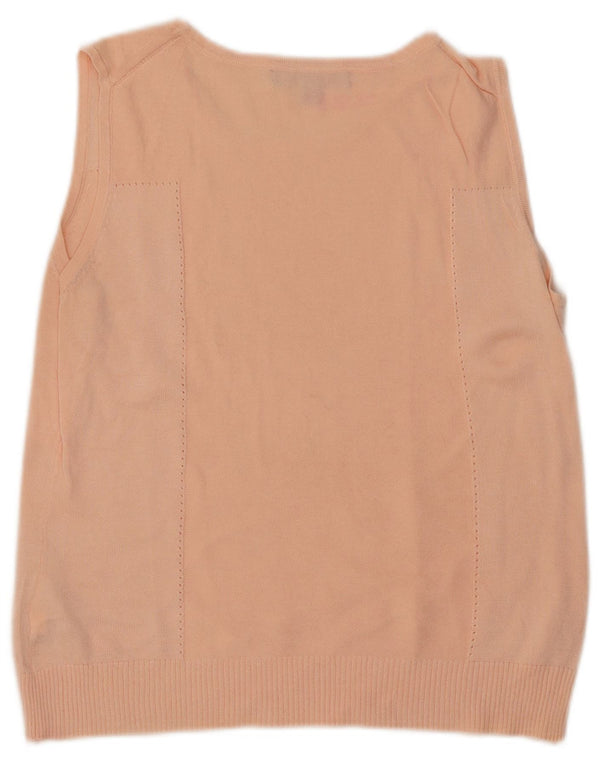 Brooks Brothers Womens Vest Tank Top UK 14 Large Pink Bumbac