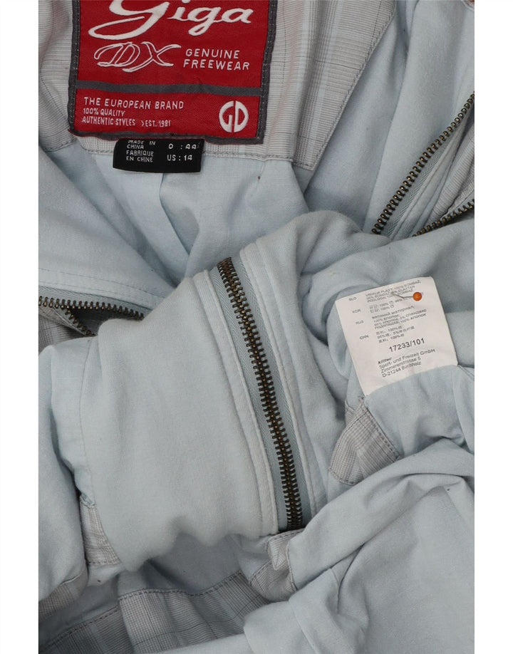 Jachetă bomber cu glugă pentru femei GIGA DX US 14 XL, poliester cu carouri albastre