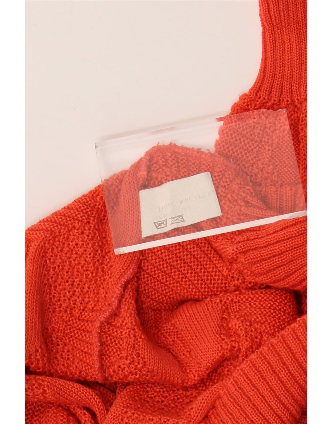 Pulover VINTAGE pentru femei cu decolteu triplu UK 18 XL portocaliu acrilic