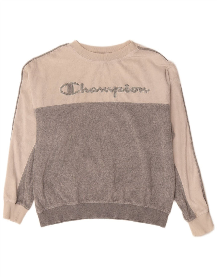 Pulover cu grafic pentru femei CHAMPION UK 14 Gri mediu Colorblock