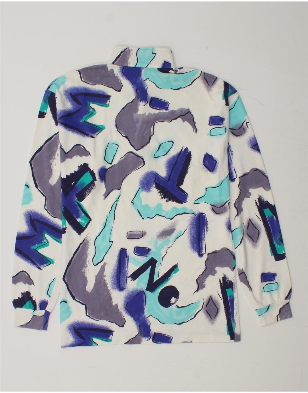 BENGER Top cu mânecă lungă cu fermoar cu model abstract, multicolor