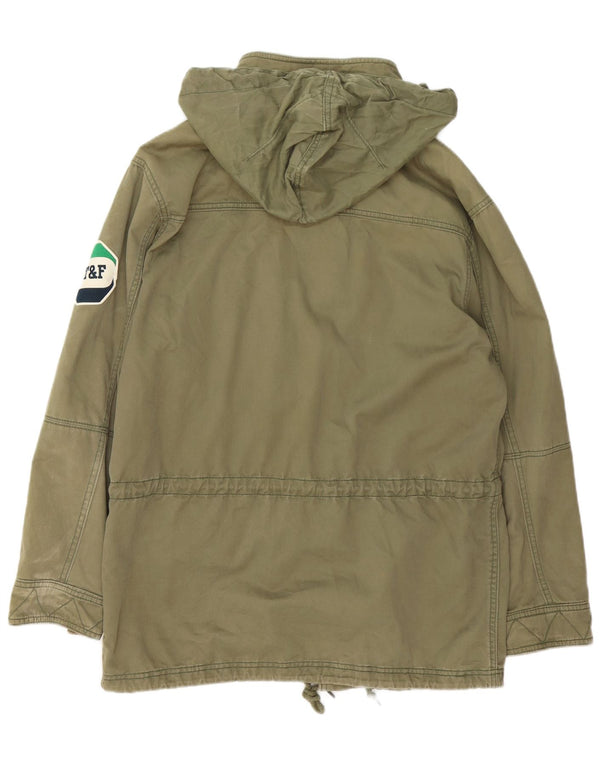 Jachetă parka cu glugă NIKE pentru bărbați UK 39/41 bumbac kaki mediu