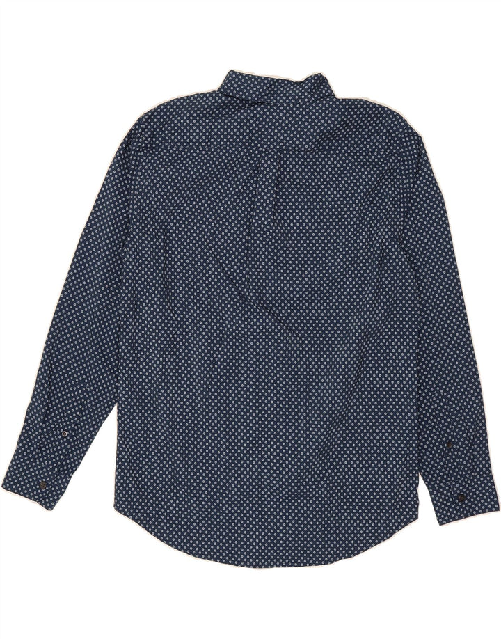 DOCKERS Mens Classic Fit Shirt Medium Navy Blue Spotted Cotton Vintage Dockers and Second-Hand Dockers from Messina Hembry 