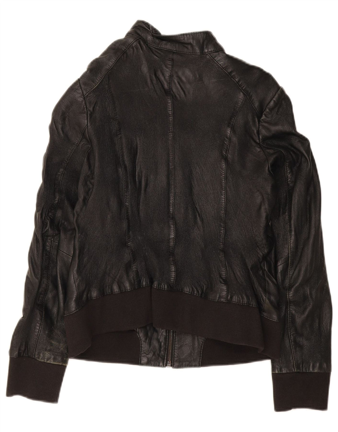 Jachetă Bomber din piele pentru femei Conbipel IT 44, piele medie neagră