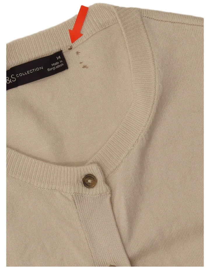 Pulover cardigan pentru femei Marks & Spencer UK 14 Medium Off White Viscose