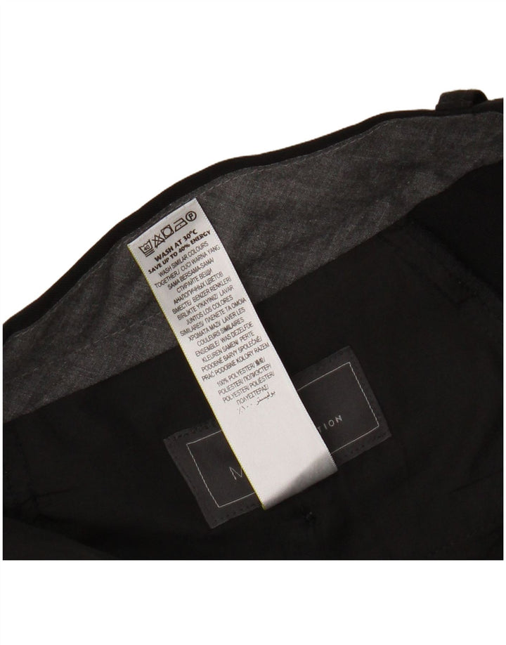 Pantaloni de costum pentru bărbați Marks & Spencer, cu ajustare normală, L34 L27, poliester negru