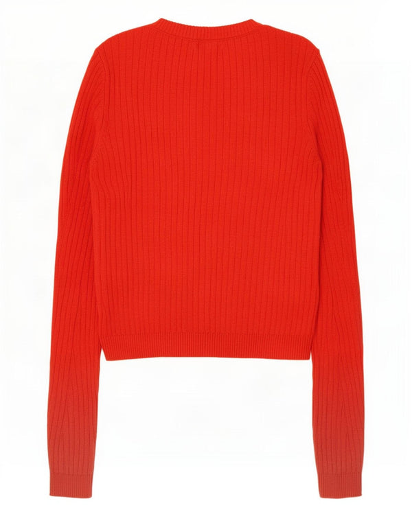 Topshop Pulover Crop Crew Deck pentru femei UK 8 Small Red Viscose