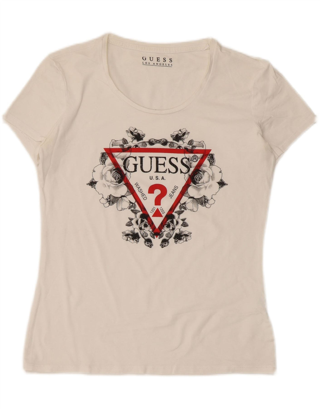 Tricou grafic Guess pentru femei Top UK 12 Medium White