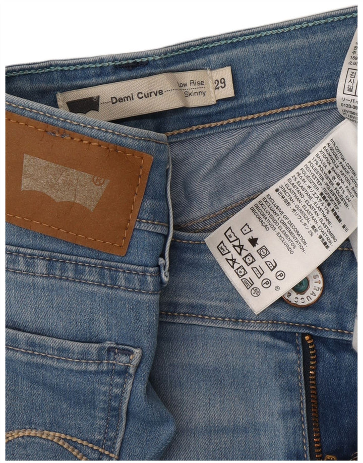 Blugi skinny de damă LEVI'S Demi Curve W29 L28 Bumbac albastru