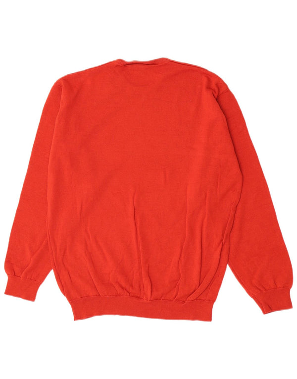 Pulover pentru bărbați Lacoste cu decolteu rotund Mărimea 6 XL Lână virgină roșie